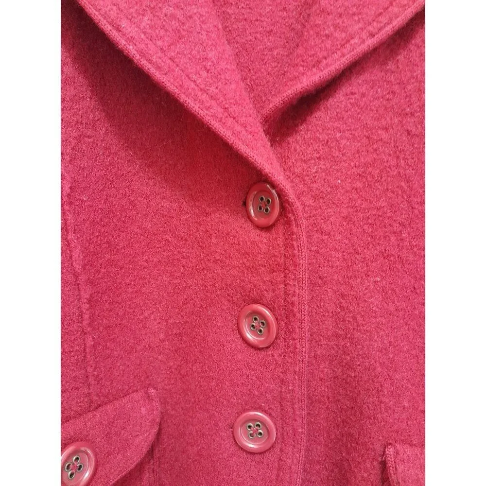 Vtg Harve Benard Womens Wool Warm Size 2X Holiday Christmas Jacket Red Pockets
